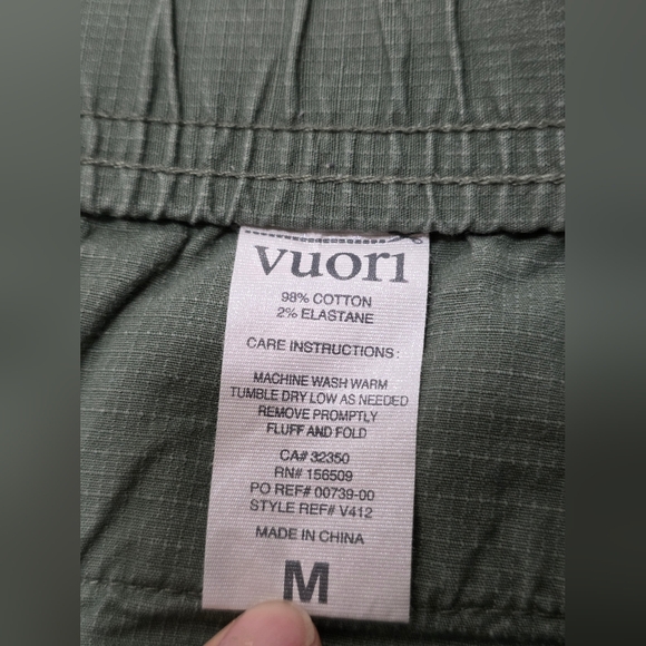 VUORI RIPSTOP JOGGER PANTS Men's Green Casual Khaki Outdoor Yoga M - Picture 9 of 15